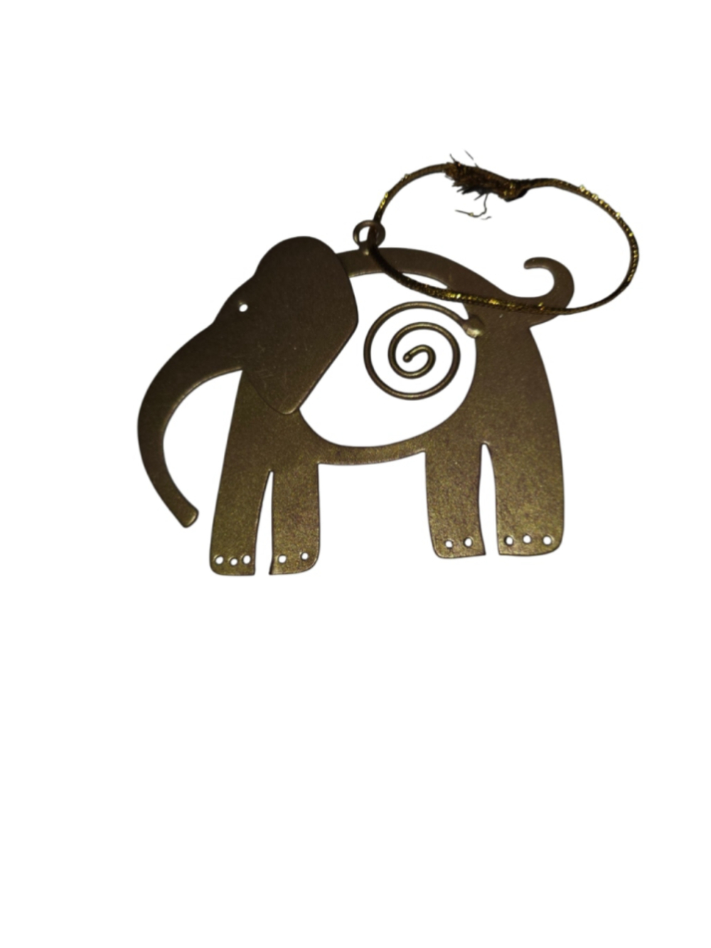 Unbranded Holiday Ornament Elephant Gold One Size